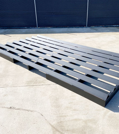Trackout grid placed on a concrete slab